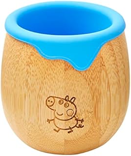 Peppa Pig Toddler Cup for Kids  150ml Bamboo Cup for Baby with Silicone Liner | Transition Sippy Cup | Snack Cup | Ideal for Baby-Led Weaning | Promotes Drinking and Oral Motor Skills (George Cup)