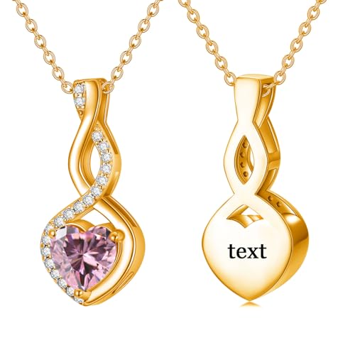 LONAGO Infinity Urn Necklace for Ashes, Sterling Silver/Gold Plated Birthstone Infinity Cremation Jewelry Gift Keepsakes Locket Necklace for Women Men Pet Human Ashes