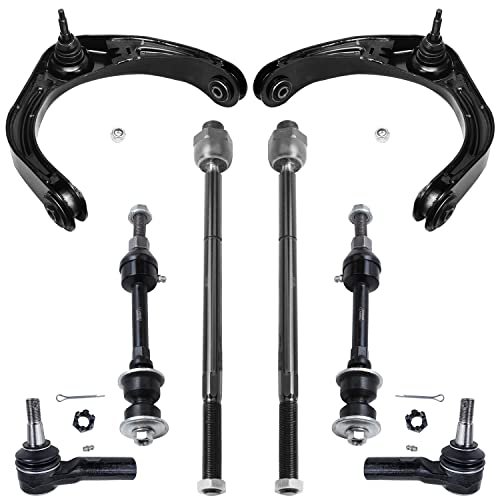 Image of Detroit Axle - 2WD Front End Suspension Kit for 2006 2007 2008 Dodge Ram 1500 [5 Lug] 2 Upper Control Arms w /Ball Joints 4 Inner & Outer Tie Rods 2 Sway Bar Links Replacement - 8pc Set