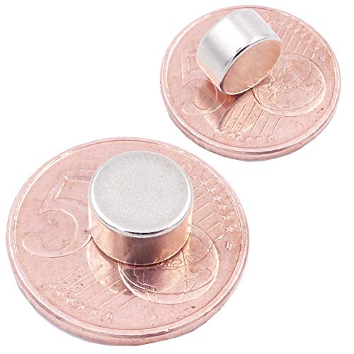 Brudazon | 10 Mini Aimants Disques 9x5mm | N52 Niveau Le Plus Forte - Aimants en néodyme Ultra Fortes | Aimant de Puissance pour modélisme, Photo, Tableau Blanc, Artisanat | Disque Extra Forte Cover