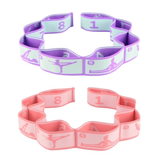 CEILIWEN Elastischer Yoga-Dehnungsgurt mit Schlaufen