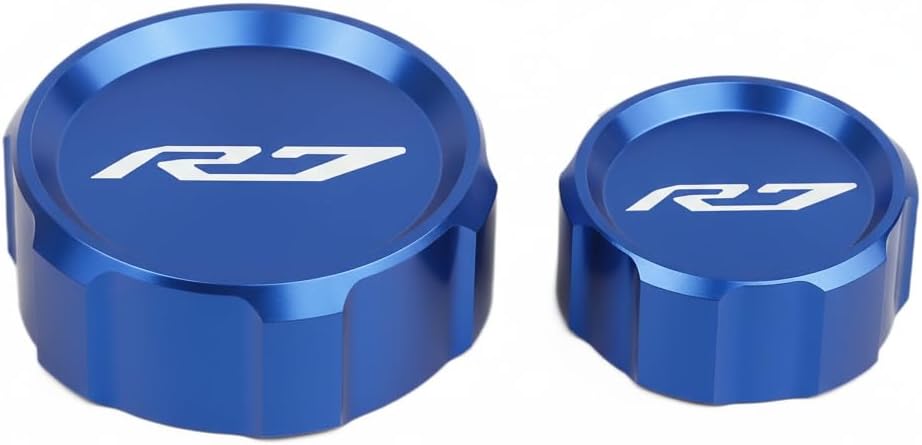 Motorcycle Accessories Front Rear Brake Fluid Reservoir Cover CNC Aluminum Alloy Brake Oil Cylinder Cap Compatible wih YAMAHA YZF R7 2021 2022 2023 2024 2025(Red)
