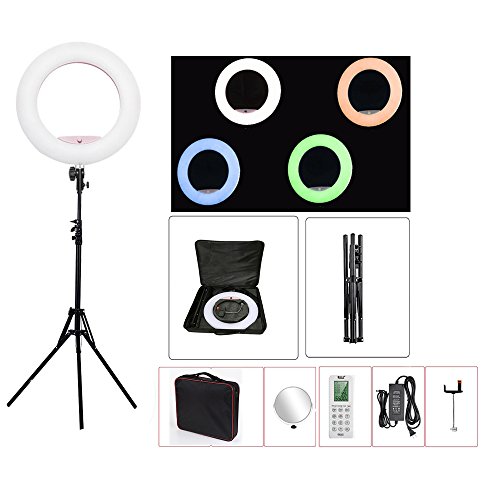 Ring Light with Stand for ipad and Remote Control 18'' Make up Bi-Color 3000K-5800K CRI≥97 & TLCI ≥99 with for Tiktok YouTube, Facebook Live，Self-Portrait and Blogging