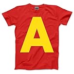 Chipmunk Costume Outfit - Red Letter A Tshirt Matching Tee Halloween Top Fancy Dress Party T-Shirt - 9-11 Years Red