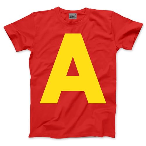 Chipmunk Costume Outfit - Red Letter A Tshirt Matching Tee Halloween Top Fancy Dress Party T-Shirt - M Red