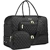 Bolsa de viaje grande para mujer, bolsa de mano para llevar en la noche, bolsa de viaje de fin de semana con bolsillo húmedo, artículos de tocador para fin de semana, Negro 01, Bolsa de viaje