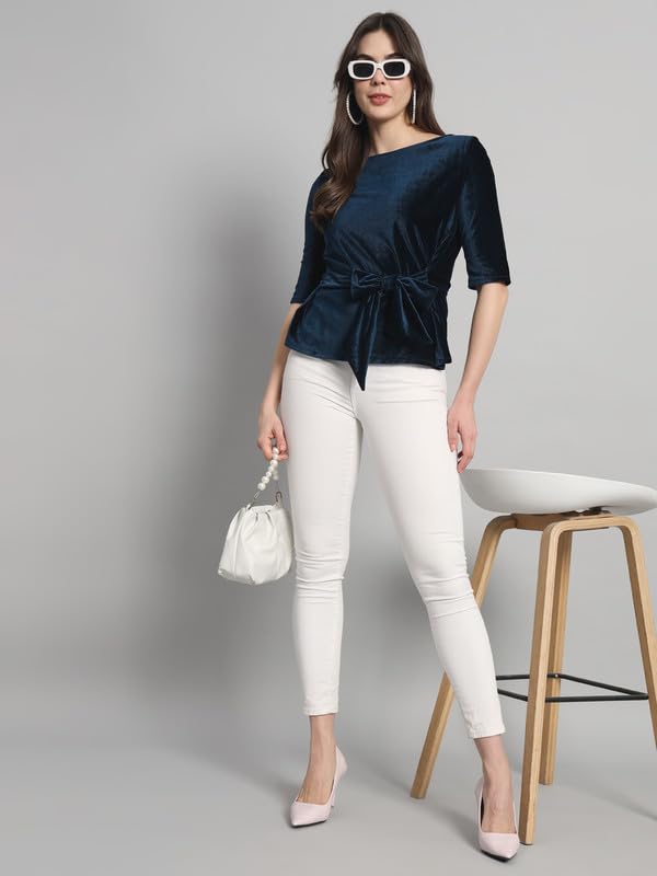 Image of Vaararo Women Dress Shirt, Velvet, Regular Fit