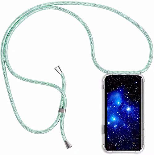 Bigcousin Funda con Cuerda Compatible con Xiaomi Redmi S2,Transparente de TPU con Ajustable Collar Cadena Cordón,Menta Verde