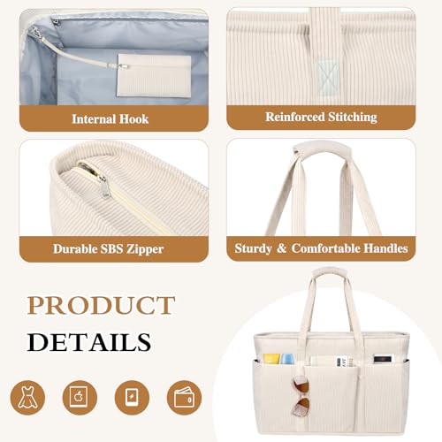 JUYANO 45L Large Women's Tote Bag with Zip & Wet Compartment - Image 6