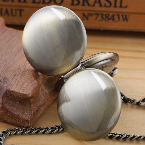 Image of Men's Mechanical Pocket Watch Black Rudder Pattern Double Open Hollow Roman Numerals Pocket Watch