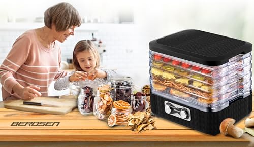 Berdsen Dörrautomat Pilztrockner Dörrgerät 5 Einlegefächer Obst Gemüse Trockner Temperaturregler 35 Bis 70 Grad 10 L Mit Umluft 24 h Timer Schwarz – Bild 8