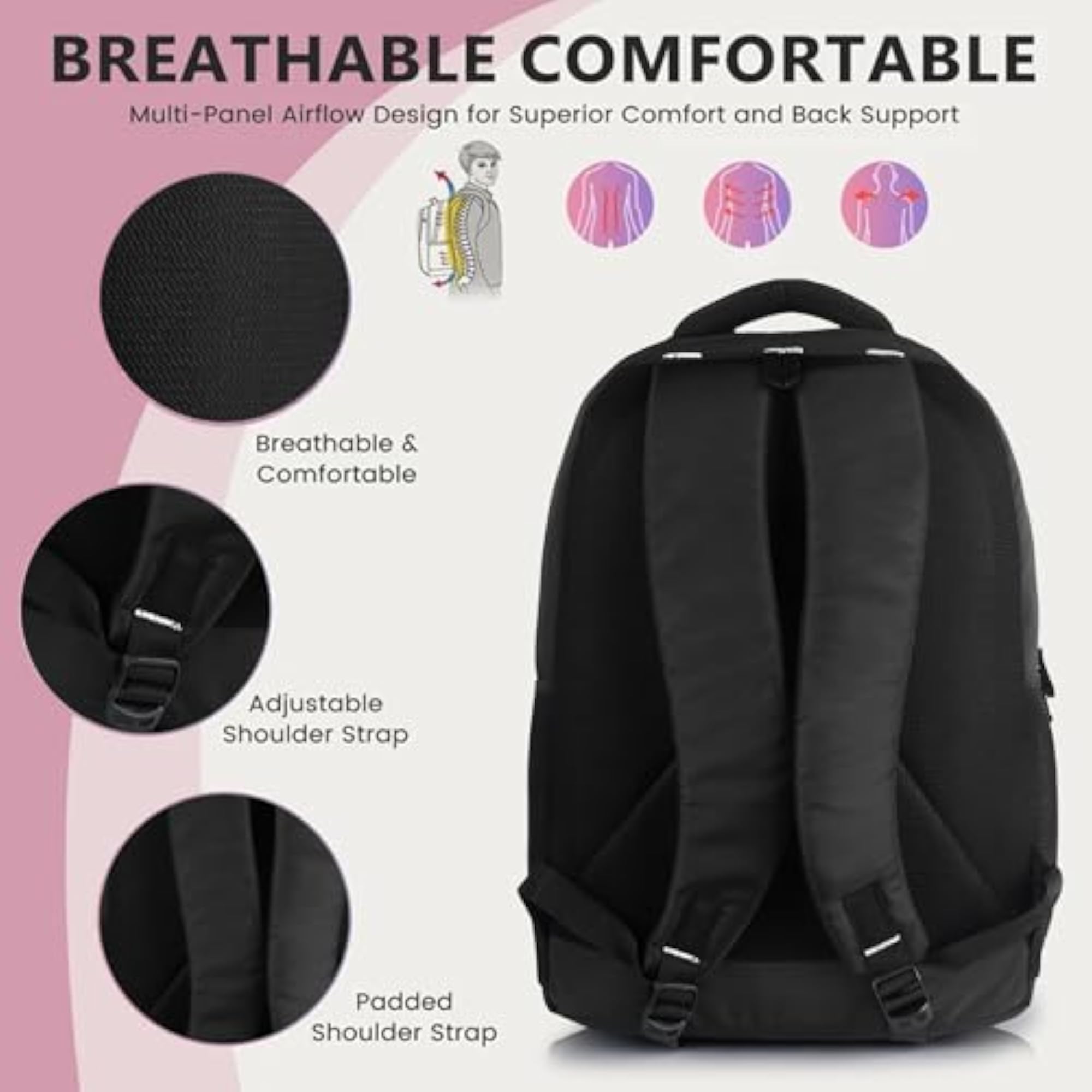 25L Samurai Print Backpack with Laptop Compartment