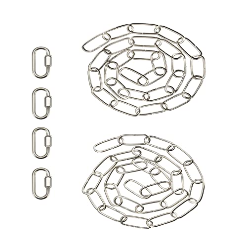 Image of Aspen Creative 21111-11,Steel 3 Feet Heavy Duty Chain & Quick Link Connector for Hanging Up Maximum Weight 40 Pounds-Lighting Fixture /Swag Light /Plant in Nickel.11 Gauge.