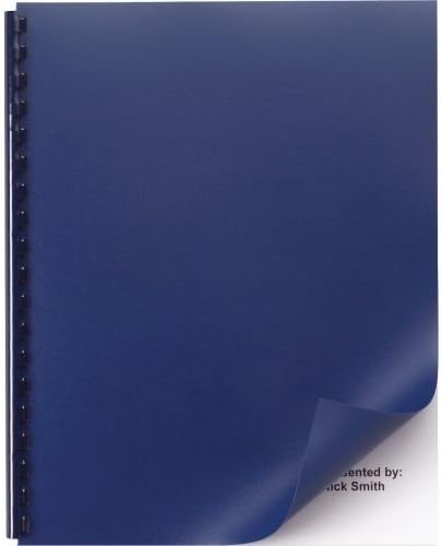 GBC Opaque Plastic Presentation Binding System Covers, 8 1/2 x 11, Navy, 50 per Pack