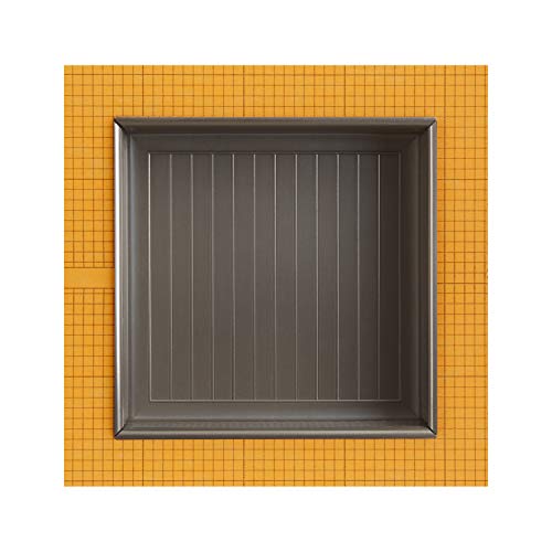 Best Deal Questech Schluter Kerdi Board 12 x 12 inch Recessed Shower Niche Tile Grout Ready Shelf, Cottage, Brushed Nickel Finish