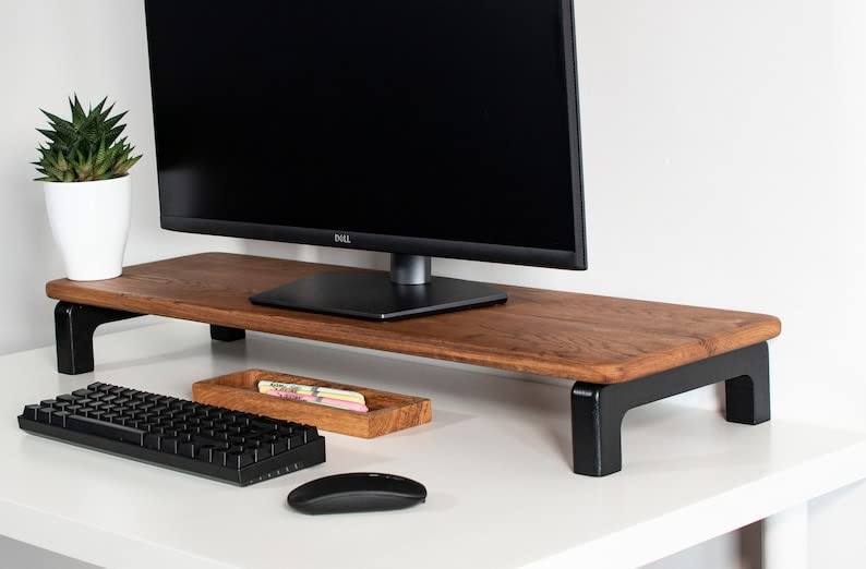 Streem Wooden Computer Monitor Stand, Monitor Riser Desk Shelf Desktop Stand Laptop Riser (Style- 11)