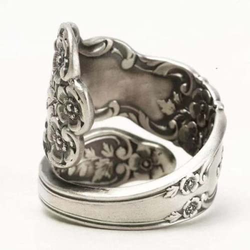 925 Sterling Silver Oxidized Spoon Ring Adjustable Ring Jewelry Gifts for Women2