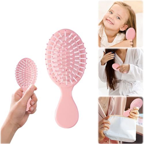 2Pミニヘアブラシ、ブラシ潮吹きもつれ解除ブラシ、ミニデタングラーブラシ、絡まらないウルトラソフトIntelliFlex毛、破れや破損のない簡単な結び目(明るい小麦粉)