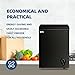 Chest Freezer 3.5 cu.ft Small Deep Freezer Mini Outdoor Black Chest Freezers with 7 Temperature and Removable Basket Settings Ideal for Apartment Office RV Cabin Kitchen