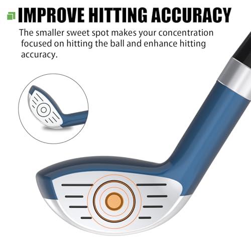 MAZEL Mini Driver/Iron Golf Clubs Swing Trainer Aid to Improve Your Hitting Accuracy & Speed (Deep Blue, Mini Driver)