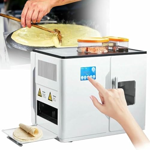 Automático Roti Y Chapati Maker, Hacer 8 Deliciosos Panes Planos, Tortillas Y Pitas En Un Go Con Uno, Una Llave Para Usar, Para Roti Indio Perfecto