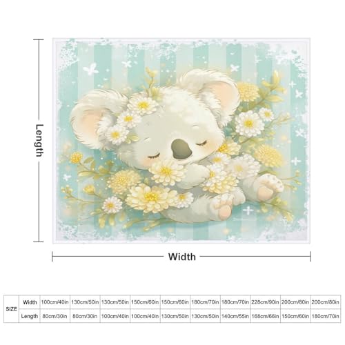 Couverture douillette pour canapé plaid flanelle animaux koalas salon - 4