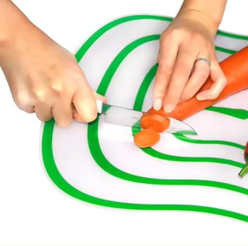 Image of Vegetable Cutting Board Thick Flexible Plastic Cutting Board Set Transparent Cutting Board for Kitchen Prep and Decor Lightweight Non Slip Chopping Mats for Meat and Vegetables