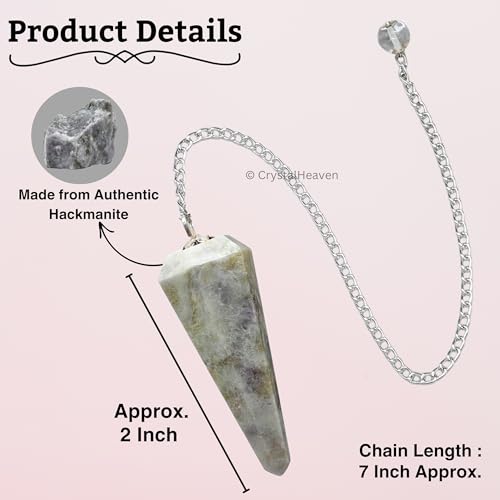 Image of Hackmanite Pendulum Dowsing Tool - Natural Crystal Pendulum for Spiritual Guidance - Premium Dowser Pendulum for Accurate Divination and Energy Healing - Perfect for Energy Healing and Chakra Balancing - Handcrafted with Precision and Elegance
