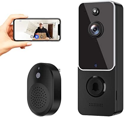 Aiwit Doorbell Camera Wireless, Smart Video Doorbell with AI Smart Human Detection, Wider-Angle Lens, Rechargeable Battery, 2.4G WiFi, Two-Way Audio, Night Vision, Cloud Storage, Easy Installation