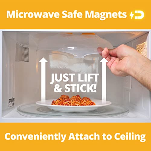 Image of HOVER COVER Magnetic Microwave Splatter Cover for Food - 12-Inch - Orange | BPA-Free Lid, Vented Plate Guard with Steam Vents, Anti-Splash Microwave Lid, Dishwasher Safe, Space-Saving Magnetic Storage