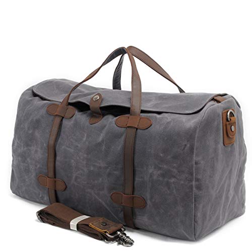 Preisvergleich Produktbild Gepäcktasche, Große Kapazität wasserdichte Handtasche, Modische Diagonale Tasche, Geeignet Für Männer Und Frauen Wochenendausflug, Hochwertige Leinwand Stoff,Gray
