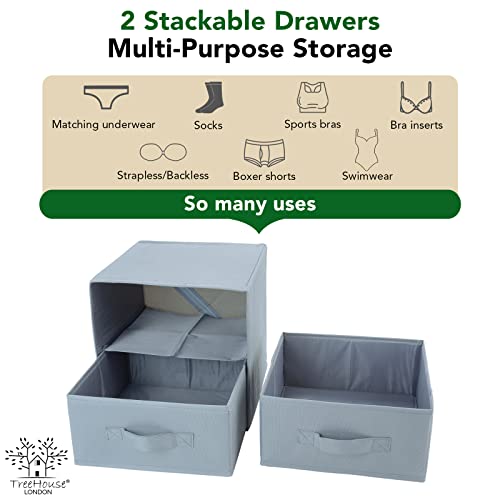 Underwear Organizer Drawers – Hard Shell Foldable Cabinet Closet Organizers – Pullout Drawers For Shelf Dresser Storage – Space Saving Storage Box For Underwear, Socks, Lingerie, Ties Etc (Gray) #TOP4
