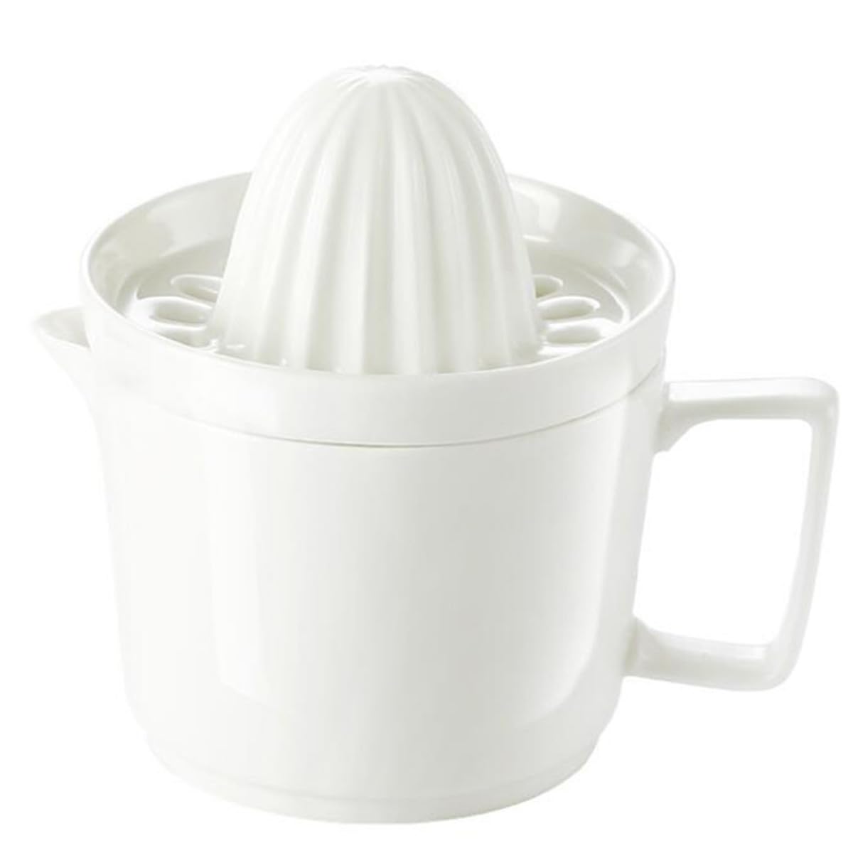 Healeved Spremiagrumi Manuale in Ceramica Bianco Tazza per Spremitura della Frutta Facile da Pulire e Estrazione Veloce del Succo per Agrumi