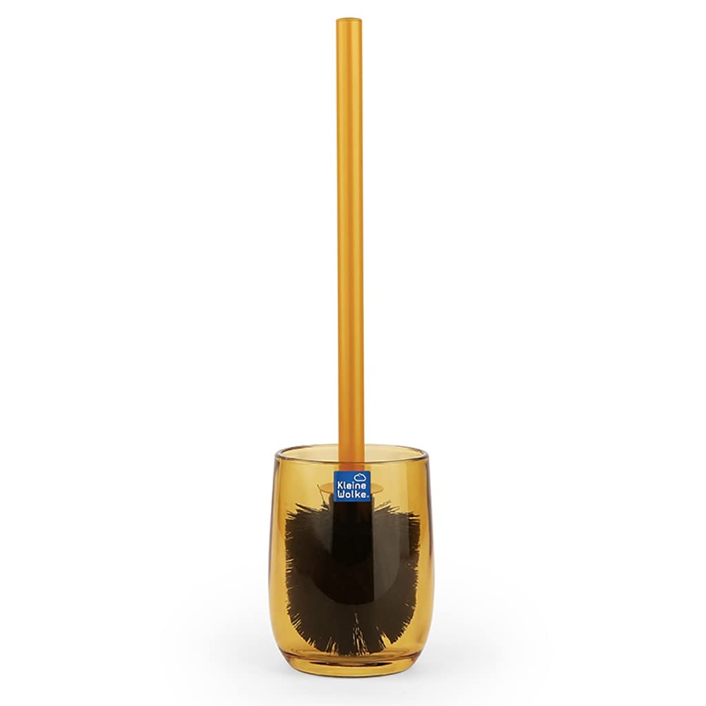 Tyuhduyur Yellow Whole Housewares Bathroom Accessories Toilet Brush Set, Bathroom Decor Glass Toilet Brush Set, Standing Toilet Bowl Scrubber Compact, Space Saving, Deep Cleaning (Color : Green) (Yellow)