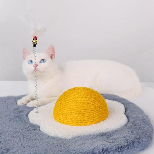 Rascador Para Gatos Tipo Huevo 11x11x3.5 pulgadas Sisal miniatura 6