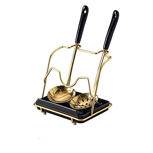 AKALNNB キッチンポットカバーラック オーガナイザー 鍋蓋 棚 料理 収納 スプーン へら お玉 ホルダー クックブックスタンド ホームアクセサリー (カラー : スタイル A ブラック) (スタイル B ブラック)