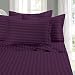 Elegant Comfort Best, Softest, Coziest STRIPE Sheets Ever! 1500 Thread Count Egyptian Quality Luxury Silky-Soft Wrinkle & Fade Resistant 4-Piece Bed Sheet Set, Deep Pocket Up to 16" -Queen Purple