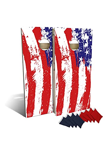 Slick Woody's Professional-Grade Cornhole Boards - 4'x2' Solid Wood Regulation Man Cave Corn Hole Toss Game with 8 Resin Filled Bags