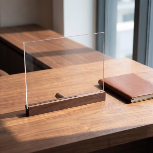 Soporte para certificados A4 PRETYZOOM de acrílico y madera de nogal natural en pack de 2 piezas 6