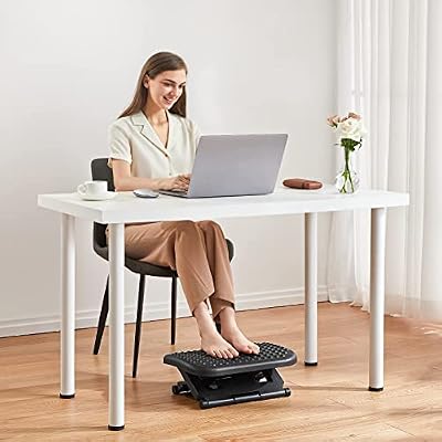 HUANUO Adjustable Desk Footrest, Foot Rest for Under Desk at Work with Massage, Adjustable Foot Stool with 3 Height Position & 30 Degree Tilt Angle Adjustment for Home, Office