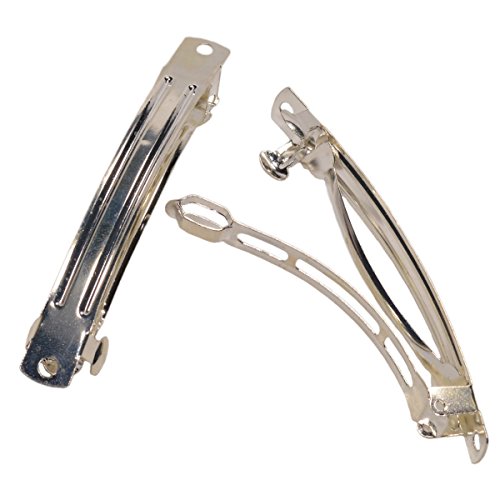 10 Haarspangen Rohling aus Metall silberfarbig 80mm zum Schmuck basteln Cover