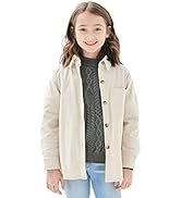 Mebius Girls Plaid Shacket Flannel Corduroy Long Sleeve Button Down Kids Jacket Western Shirts wi...