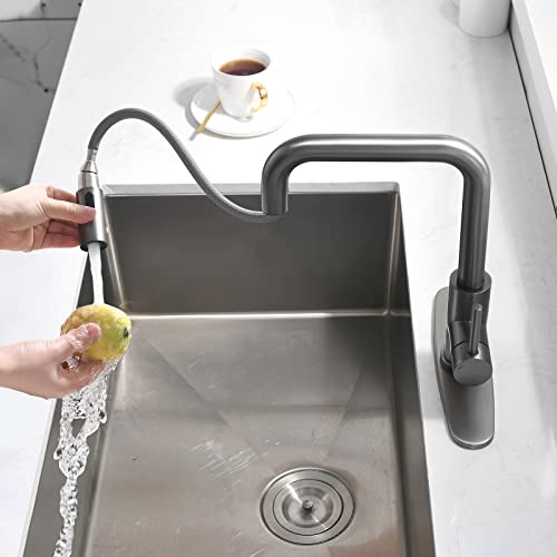 Kitchen Faucet Single Handle Stainless Steel Kitchen Sink Faucet With Pull Out Sprayer,Grey Finish #TOP3