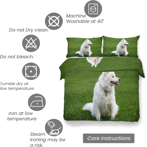 Housse de couette 240x260 Malamute parure de lit 3 pièces microfibre