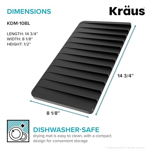 Kraus Roll-Up Dish Drying Rack with Silicone Dish Drying Mat, Silicone Soap Dish Holder and Non-Slip Surface in Black, KDM-KRM-10BL by Kraus - Image 6