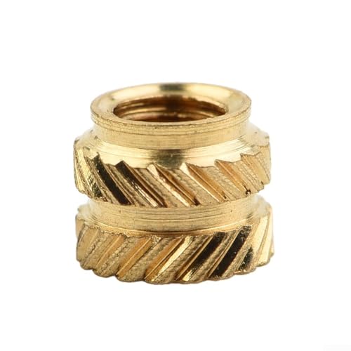 Paquete de 100 tuercas roscadas de latón con diseño moleteado y autorroscado compatible con aplicaciones de plástico M3 (M3 x 4 x 5)