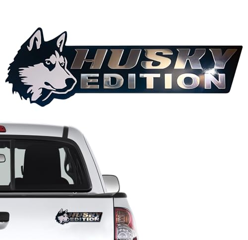 Image of Dog Edition 3D Car Badge, Laser Cutting Metal Emblem, Cute Dogs Decals (Husky)