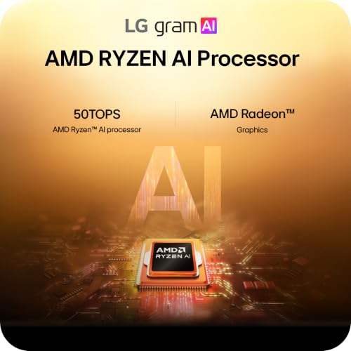 Image of LG gram 14-inch Thin and Lightweight Dual AI Laptop Computer, Windows 11 Home, Copilot+ PC, Powered by AMD Ryzen AI 5 435 Processor, 32GB RAM, 1TB SSD - Obsidian Black
