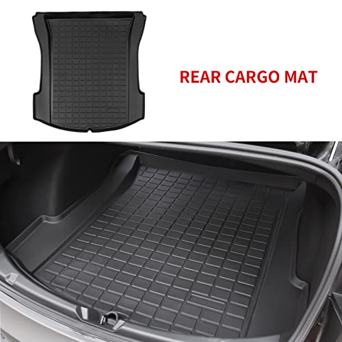 Xipoo Fit 2021-2023 Tesla Model 3 Trunk Mat Storage Mat Tpe Cargo Liner Cargo Tray Storage Mat For 2023 2022 2021 Tesla Model 3 Accessories (2020+ Front Trunk Mat+ Rear Storage Mat+ Rear Trunk Mat) #TOP1