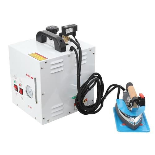 Estación de Planchado Profesional de 1600 W, Plancha Industrial de Acero Inoxidable con vaporizador y Tanque de 4 L, Temperatura Ajustable, Caldera de Vapor portátil con manómetro para Tiendas de ro